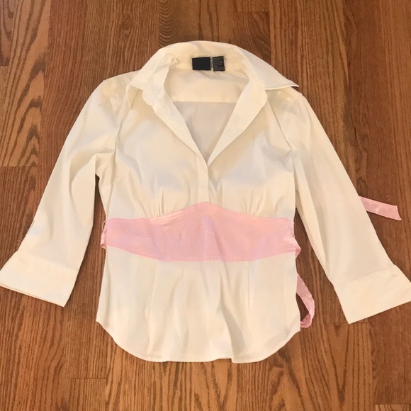 90s vintage belted wrap blouse - Picture 3 of 7